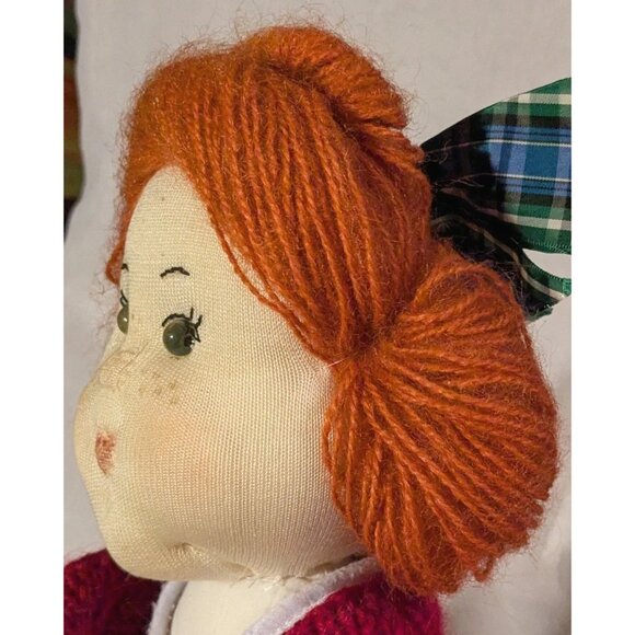 Handmade Doll Stockinette Schoolgirl Redhead Soft Sculpted Freckles Pouty 19" - Picture 11 of 16